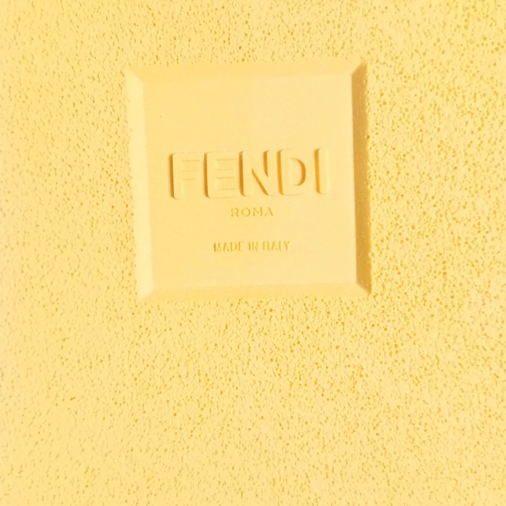FENDI Logo-Embossed Baguette Rubber Slide Sandals - Yellow Size 7